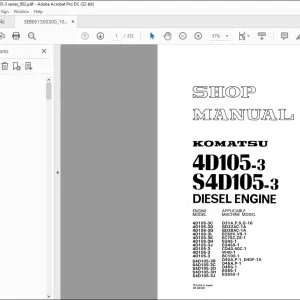 Komatsu 4D105-3 S4D105-3 Diesel Engine Shop Manual SЕВЕ61З00З00 - PDF DOWNLOAD