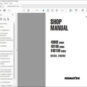 Komatsu 4D98E Series 4D106 Series S4D106 Series Diesel Engine Shop Manual WEBM4D9801 - PDF DOWNLOAD
