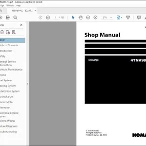 Komatsu 4TNV98C-S5 Engine Shop Manual WENBM00180 - PDF DOWNLOAD