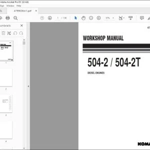 Komatsu 504-2 504-2T Diesel Engine Workshop Manual 4799006M1 - PDF DOWNLOAD