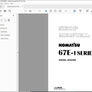 Komatsu 67E-1 Series Diesel Engine Shop Manual SEBM038300 - PDF DOWNLOAD
