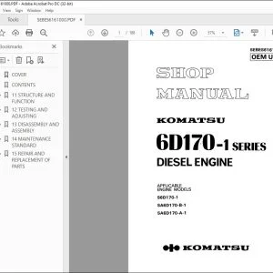 Komatsu 6D170-1 Series Diesel Engine Shop Manual SEBES6161000 - PDF DOWNLOAD