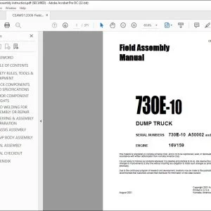 Komatsu 730E-10 Dump Truck Field Assembly Manual CEAW012006 - PDF DOWNLOAD