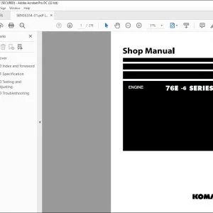 Komatsu 76E-6 Series Engine Shop Manual SEN05334-01 - PDF DOWNLOAD