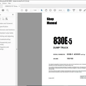 Komatsu 830E-5 Dump Truck Shop Manual CEBM032107 - PDF DOWNLOAD