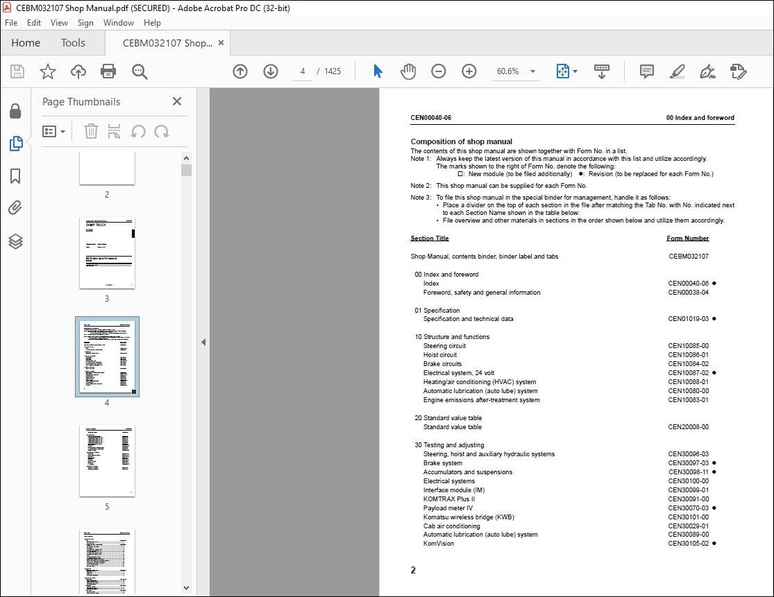 Komatsu 830E-5 Dump Truck Shop Manual CEBM032107 - PDF DOWNLOAD ...