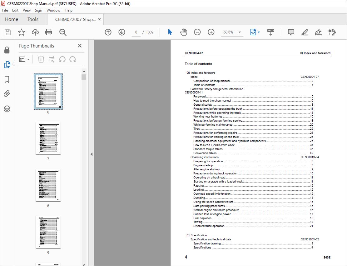 Komatsu 860E-1KT DUMP TRUCK Shop Manual CEBM022007 - PDF DOWNLOAD ...