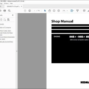 Komatsu 86E-7 - 98E-7 Series Engine Shop Manual SEN06575-03 - PDF DOWNLOAD