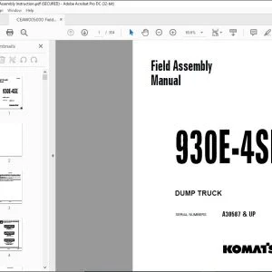 Komatsu 930E-4SE Dump Truck Field Assembly Manual CEAW005000 - PDF DOWNLOAD