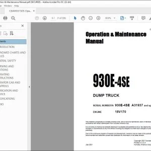 Komatsu 930E-4SE Dump Truck Operation & Maintenance Manual CEAM031505 - PDF DOWNLOAD