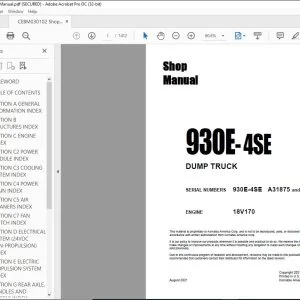 Komatsu 930E-4SE Dump Truck Shop Manual CEBM030102 - PDF DOWNLOAD