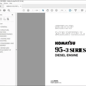 Komatsu 95-3 Series Diesel Engine Shop Manual SEBM031002 - PDF DOWNLOAD