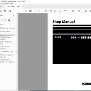Komatsu 95E-5 Series Engine Shop Manual SEN01966-17 - PDF DOWNLOAD