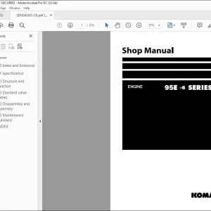 Service Manual for Komatsu 95E-6 Series Engine SEN06060-05 PDF