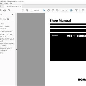 Komatsu 95E-7 SERIES Engine Shop Manual SEN06590-06 - PDF DOWNLOAD
