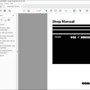 Komatsu 95E-7 Series Engine Service Manual SEN06590-06 PDF