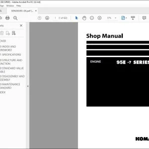 Komatsu 95E-7 Series Engine Repair Manual SEN06590-06 PDF
