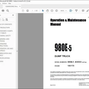 Komatsu 980E-5 Dump Truck Operation & Maintenance Manual CEAM033902 - PDF DOWNLOAD