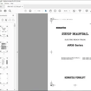 Komatsu AR50 Series Electric Reach Truck Shop Manual BRA14E1-02 - PDF DOWNLOAD