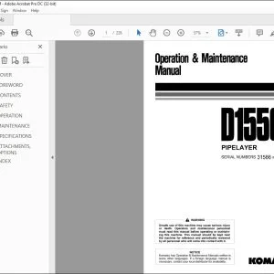 Komatsu D155C-1 Pipe Layer Operation & Maintenance Manual PEN00060-00 - PDF DOWNLOAD