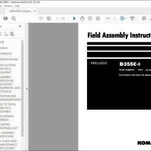 Komatsu D355C-3 Pipelayer Field Assembly Instructions Manual GEN00024-02 - PDF DOWNLOAD