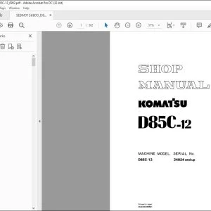 Komatsu D85C-12 Pipe Layer Shop Manual SEBM0156B00 - PDF DOWNLOAD