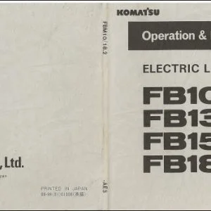 Komatsu FB10M-2 FB13M-2 FB15M-2 FB18M-2 Electric Lift Truck Operation & Maintenance Manual - PDF DOWNLOAD