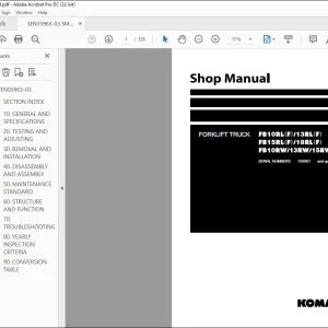 Komatsu FB10RL(F)-15 FB13RL(F)-15 FB15RL(F)-15 FB18RL(F)15 FB10RW-15 FB13RW-15 FB15RW-15 Forklift Truck Shop Manual SEN05963-03 - PDF DOWNLOAD