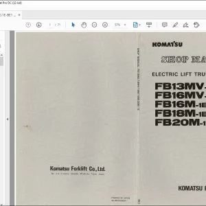 Komatsu FB1ЗMV-1E FB16MV-1E FB16M-1E FB18M-1E FB20M-1E Electric Lift Truck Shop Manual FBM13_20.1 Е-ВЕ1 - PDF DOWNLOAD