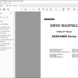 Komatsu Forklift Truck AE50 AM50 Series Shop Manual BBA12E1-11 - PDF DOWNLOAD