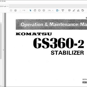 Komatsu GS360-2 Stabilizer Operation & Maintenance Manual SEAM02620201 - PDF DOWNLOAD