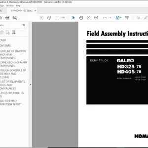 Komatsu Galeo HD325-7R HD405-7R Dump Truck Field Assembly Manual GEN00084-00 - PDF DOWNLOAD