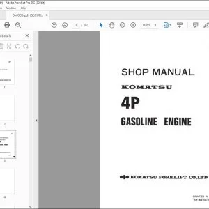 Komatsu Gasoline Engine 4P Shop Manual SM005 4P-BE1 - PDF DOWNLOAD