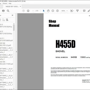 Komatsu H455D SHOVEL Hydraulic Excavator Shop Manual SM15003 -  PDF DOWNLOAD