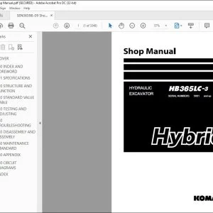 Komatsu HB365LC-3 Hybrid Hydraulic Excavator Shop Manual SEN06598-09 - PDF DOWNLOAD