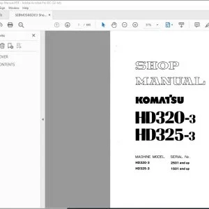 Komatsu HD320-3 HD325-3 Dump Truck Shop Manual SEBM0566D03 - PDF DOWNLOAD
