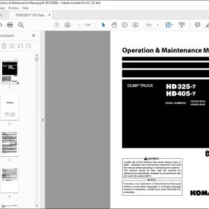 Komatsu HD325-7 HD405-7 Dump Truck Operation & Maintenance Manual TEN00807-09 - PDF DOWNLOAD