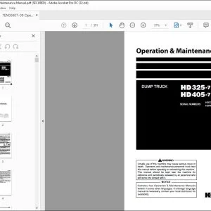 Komatsu HD325-7 HD405-7 Dump Truck Operator's Manual PDF Download