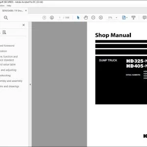Repair Manual for Komatsu HD325-7 HD405-7 Dump Truck PDF Download