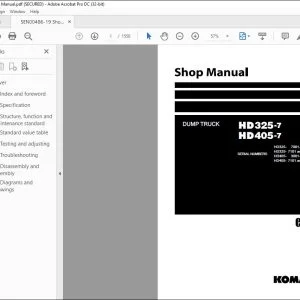 Komatsu HD325-7 HD405-7 Dump Truck Shop Manual SEN00486-19 - PDF DOWNLOAD