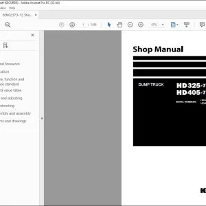 Komatsu HD325-7R HD405-7R Dump Truck Service Manual (SEN02373-12) PDF