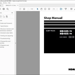 Komatsu HD325-7R HD405-7R Dump Truck Shop Manual SEN02373-12 - PDF DOWNLOAD