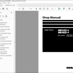 Komatsu HD325-8 HD405-8 Dump Truck Shop Manual SEN06618-12 - PDF DOWNLOAD