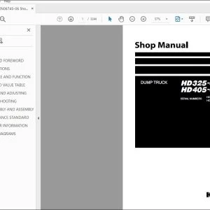 Komatsu HD325-8E0 HD405-8E0 Dump Truck Shop Manual SEN06745-06 - PDF DOWNLOAD