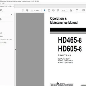 Komatsu HD465-8 HD605-8 Dump Truck Operation & Maintenance Manual EENAM03552 - PDF DOWNLOAD
