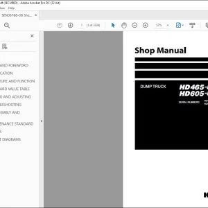 Komatsu HD465-8E0 HD605-8E0 Dump Truck Shop Manual SEN06768-08 - PDF DOWNLOAD