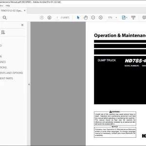 Komatsu HD785-8 Dump Truck Operation & Maintenance Manual TEN01012-02 - PDF DOWNLOAD