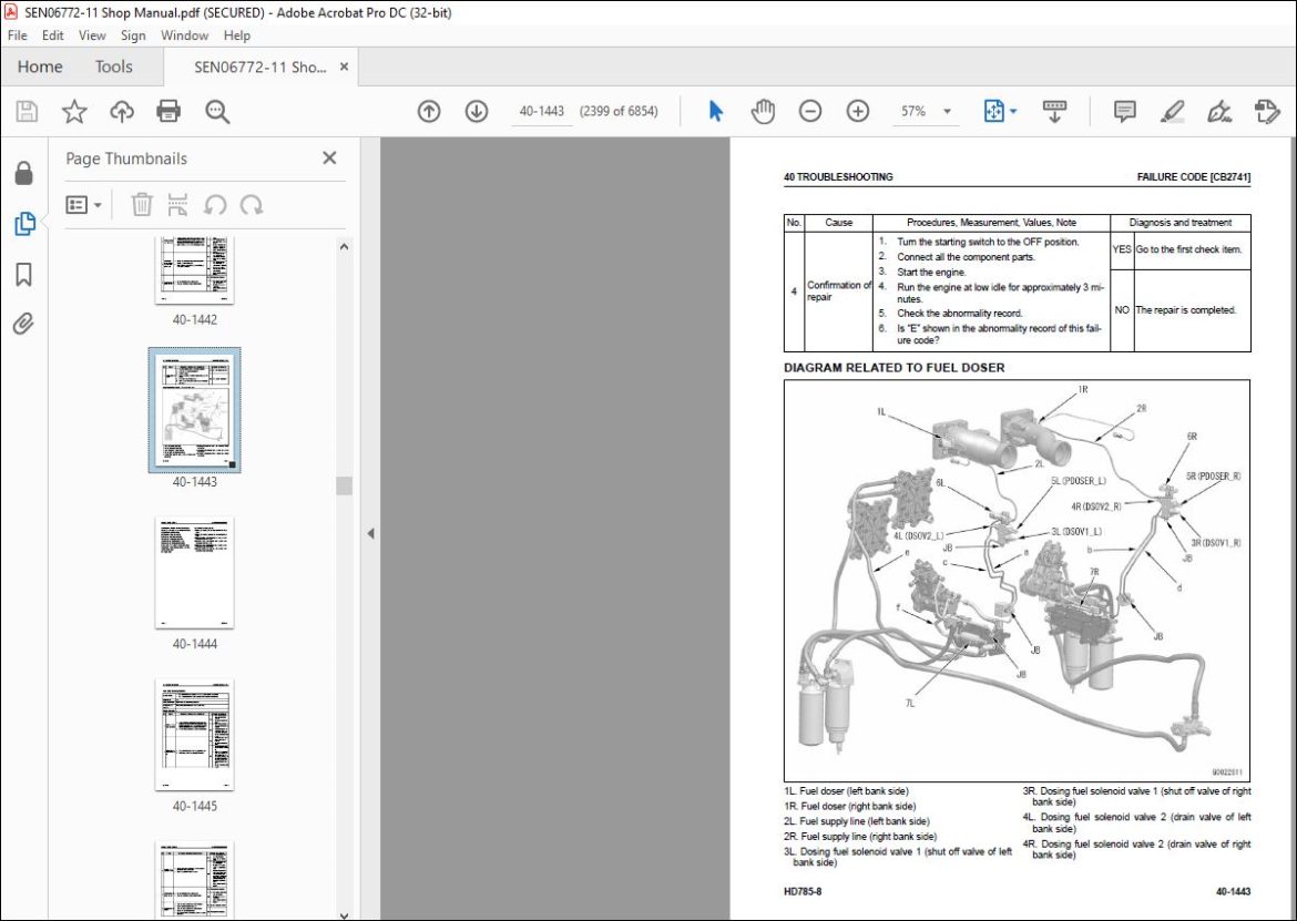 Komatsu HD785-8 Dump Truck Shop Manual SEN06772-11 - PDF DOWNLOAD ...