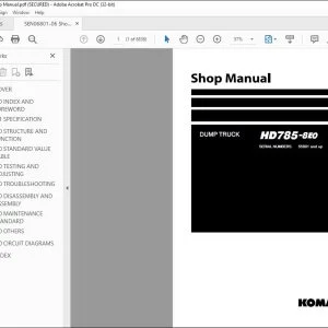 Komatsu HD785-8E0 Dump Truck Shop Manual SEN06801-06 - PDF DOWNLOAD