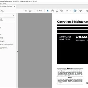 Komatsu HM300-5 Articulated Dump Truck Operation & Maintenance Manual PEN01447-04 - PDF DOWNLOAD